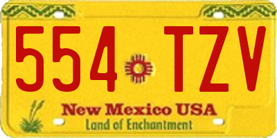 NM license plate 554TZV