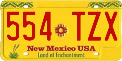 NM license plate 554TZX