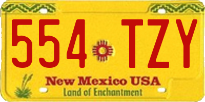 NM license plate 554TZY