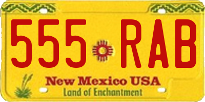 NM license plate 555RAB