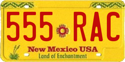 NM license plate 555RAC
