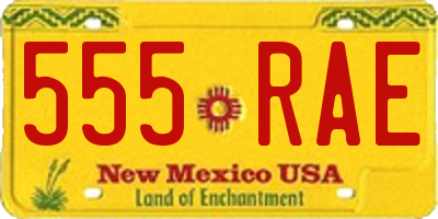 NM license plate 555RAE