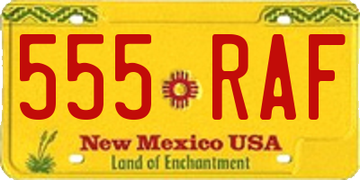 NM license plate 555RAF