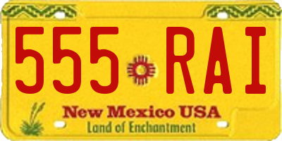 NM license plate 555RAI