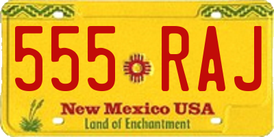 NM license plate 555RAJ