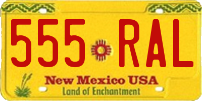 NM license plate 555RAL