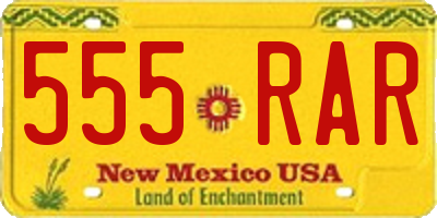 NM license plate 555RAR