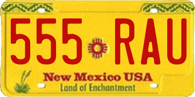 NM license plate 555RAU