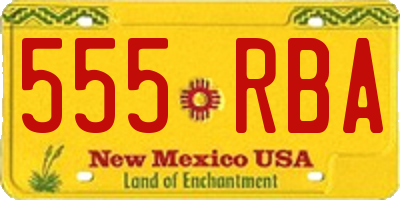 NM license plate 555RBA