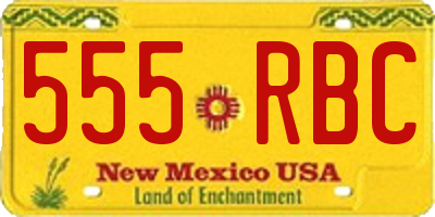 NM license plate 555RBC
