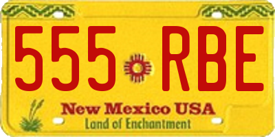 NM license plate 555RBE