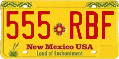 NM license plate 555RBF