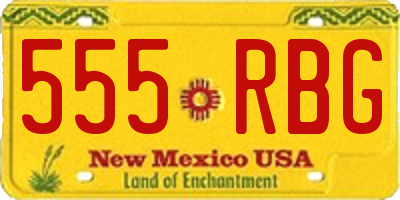 NM license plate 555RBG