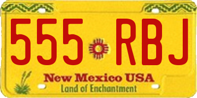 NM license plate 555RBJ