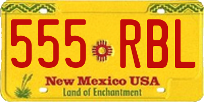 NM license plate 555RBL