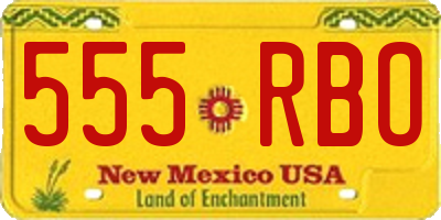 NM license plate 555RBO