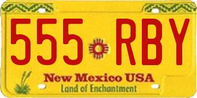 NM license plate 555RBY