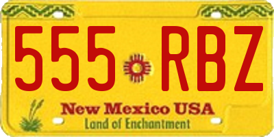 NM license plate 555RBZ