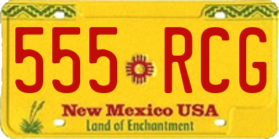 NM license plate 555RCG