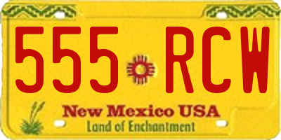 NM license plate 555RCW
