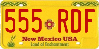 NM license plate 555RDF