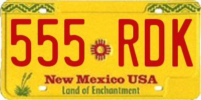 NM license plate 555RDK