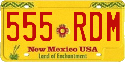 NM license plate 555RDM