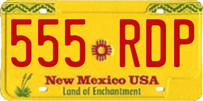 NM license plate 555RDP