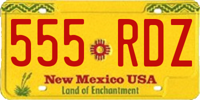 NM license plate 555RDZ