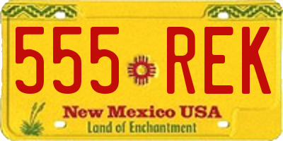 NM license plate 555REK