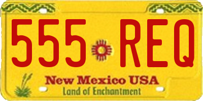 NM license plate 555REQ