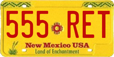 NM license plate 555RET