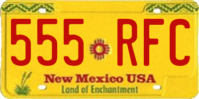 NM license plate 555RFC