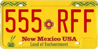 NM license plate 555RFF