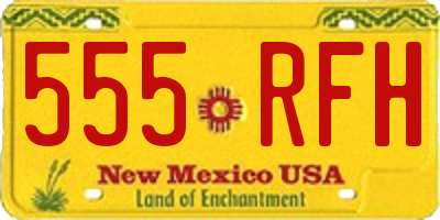 NM license plate 555RFH