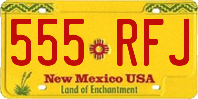 NM license plate 555RFJ