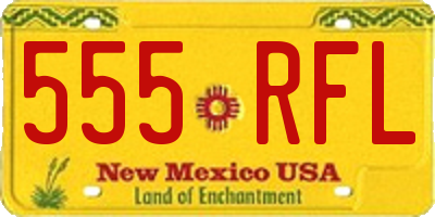 NM license plate 555RFL