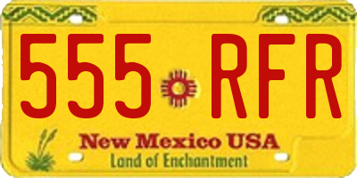 NM license plate 555RFR
