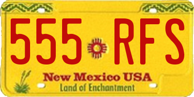 NM license plate 555RFS
