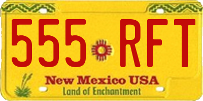NM license plate 555RFT