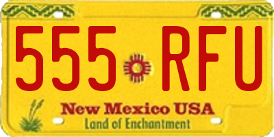 NM license plate 555RFU