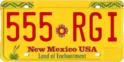 NM license plate 555RGI