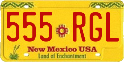 NM license plate 555RGL