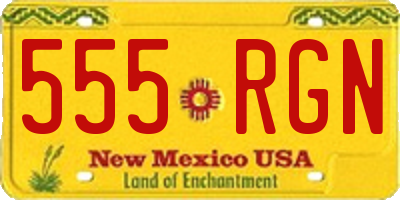 NM license plate 555RGN