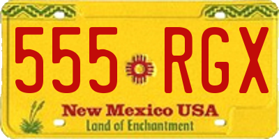 NM license plate 555RGX