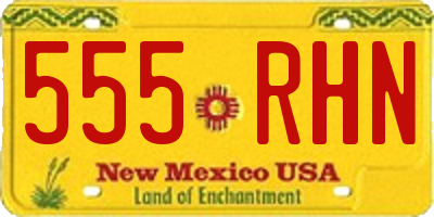 NM license plate 555RHN