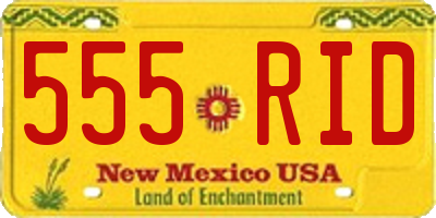 NM license plate 555RID