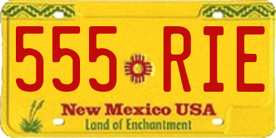 NM license plate 555RIE
