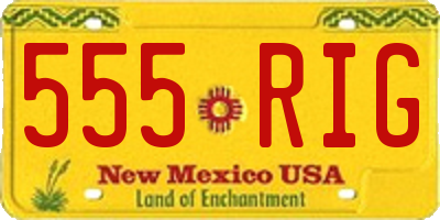 NM license plate 555RIG
