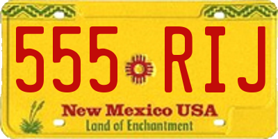 NM license plate 555RIJ